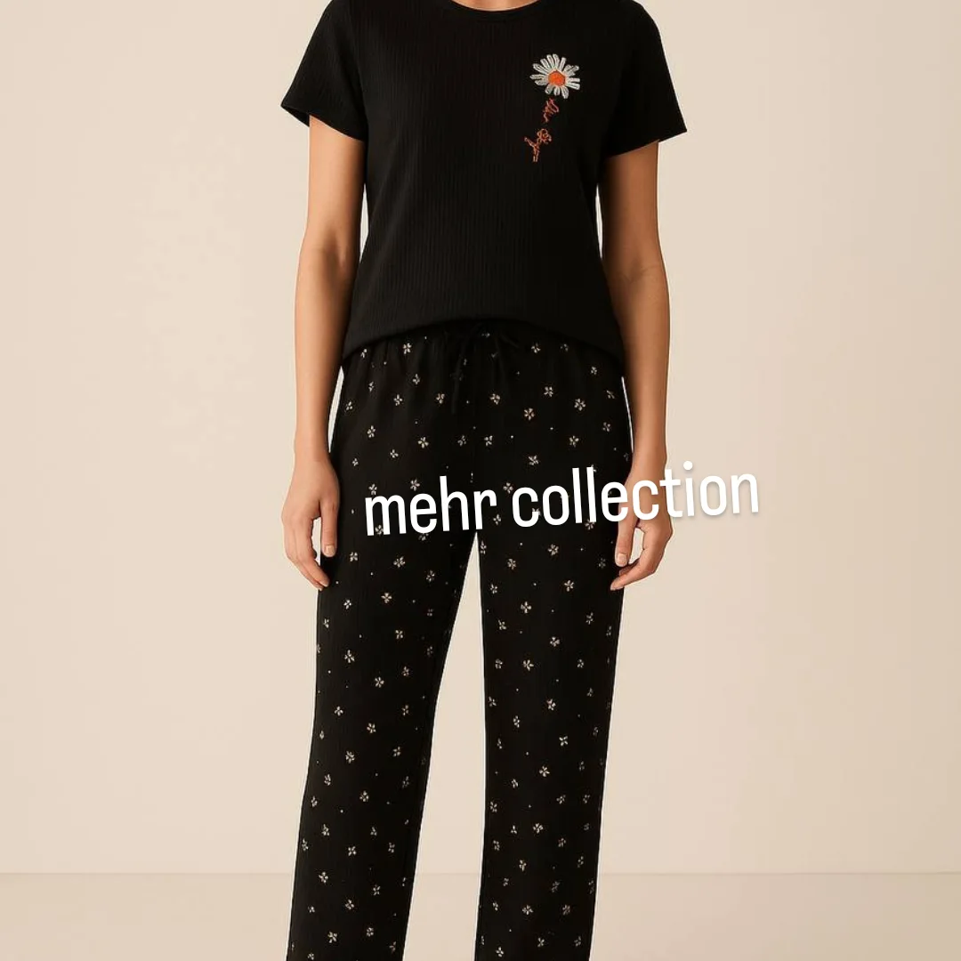 تیشرت و شلوار نخ پنبه کبریتی زنانه سایز ۳۸تا۴۶